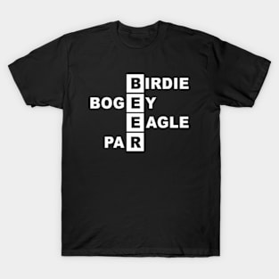 Birdie Bogey Eagle Par Gold T-Shirt